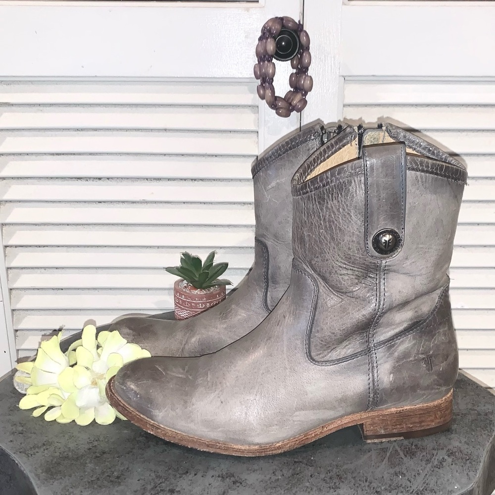 Frye #77908 Melissa Button Leather Antique Washed Women's Biker Boots Size 7